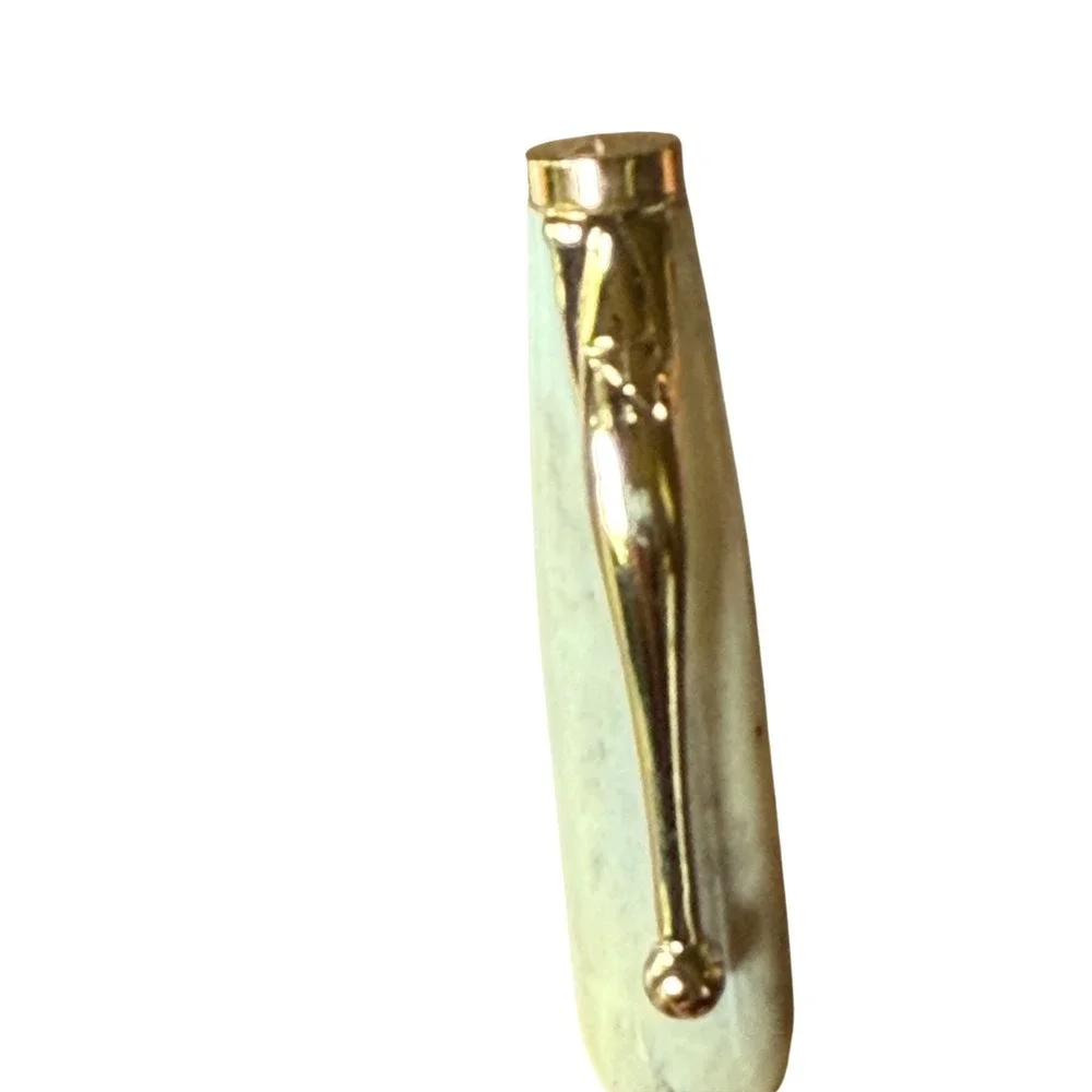 Handmade Deer Antler Ballpoint Pen Gold Tone Hardware Rustic Writing Gift